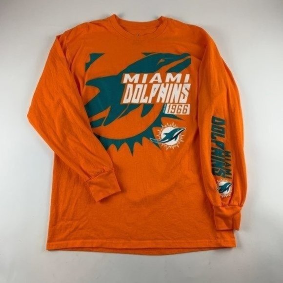 Majestic Other - Miami Dolphins NFL Orange Majestic Long Sleeve Crewneck Shirt